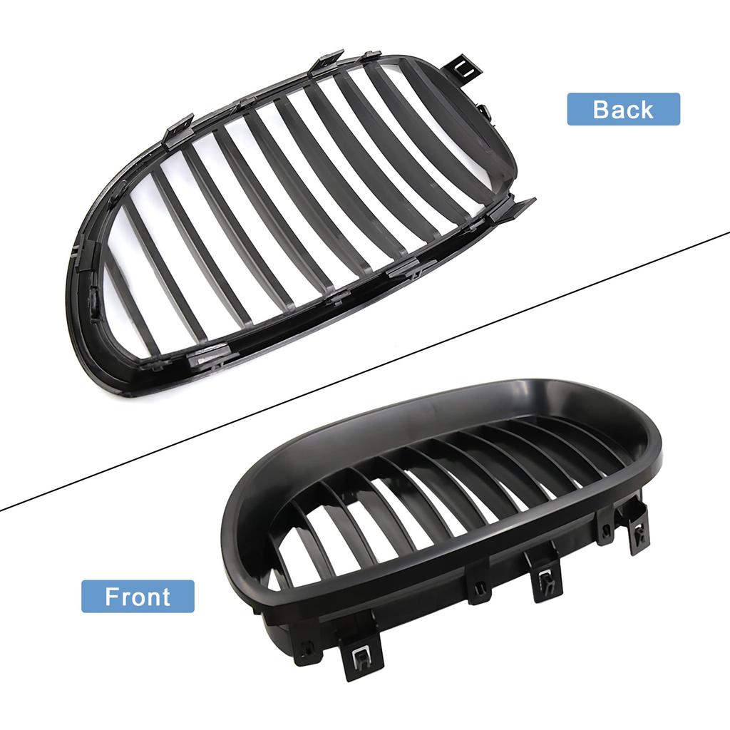 uxcell Matte Black Front Kidney Grille for BMW E60 E61 5 Serie M5 03-09