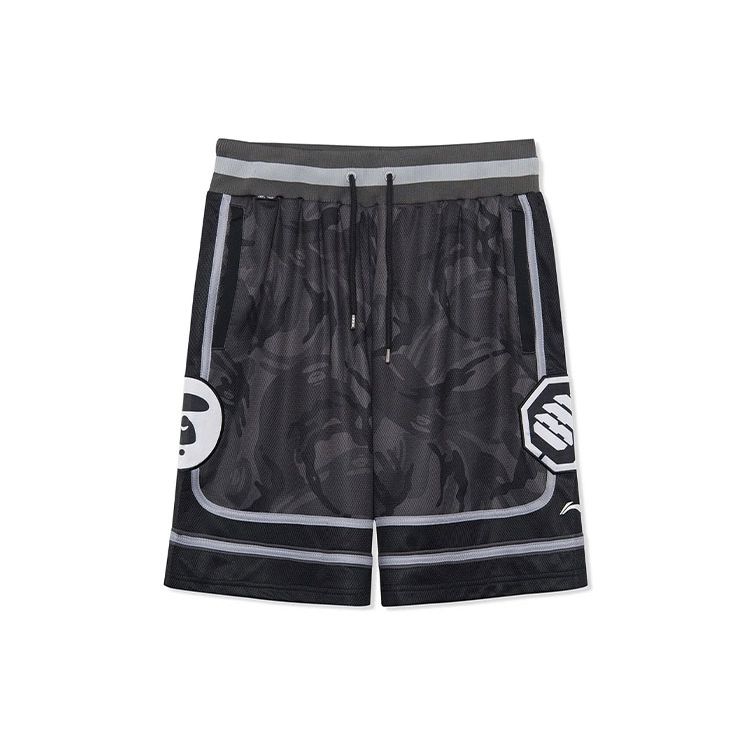 Li Ning Badfive Military Strategy Theme Printed Loose Casual Shorts Men Shorts Black AAPR361-1