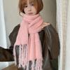 Luochi Knitting~Плюшевый шарф конфетных цветов: Мягкий, приятный для кожи, теплый, с кисточками и косами, универсальный зимний шарф-снуд для женщин.