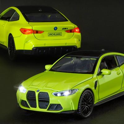 1:32 BMW M4 Симуляция спортивного автомобиля Модель автомобиля из сплава Металлическая модель Звук и свет Инерционный механизм Для мальчика Игрушечная машинка Подарок