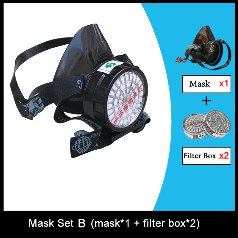 Черная противогаз на половину лица, респиратор из натурального каучука, рабочая защитная маска для полировки, сварки, распыления пестицидов, защита дыхания