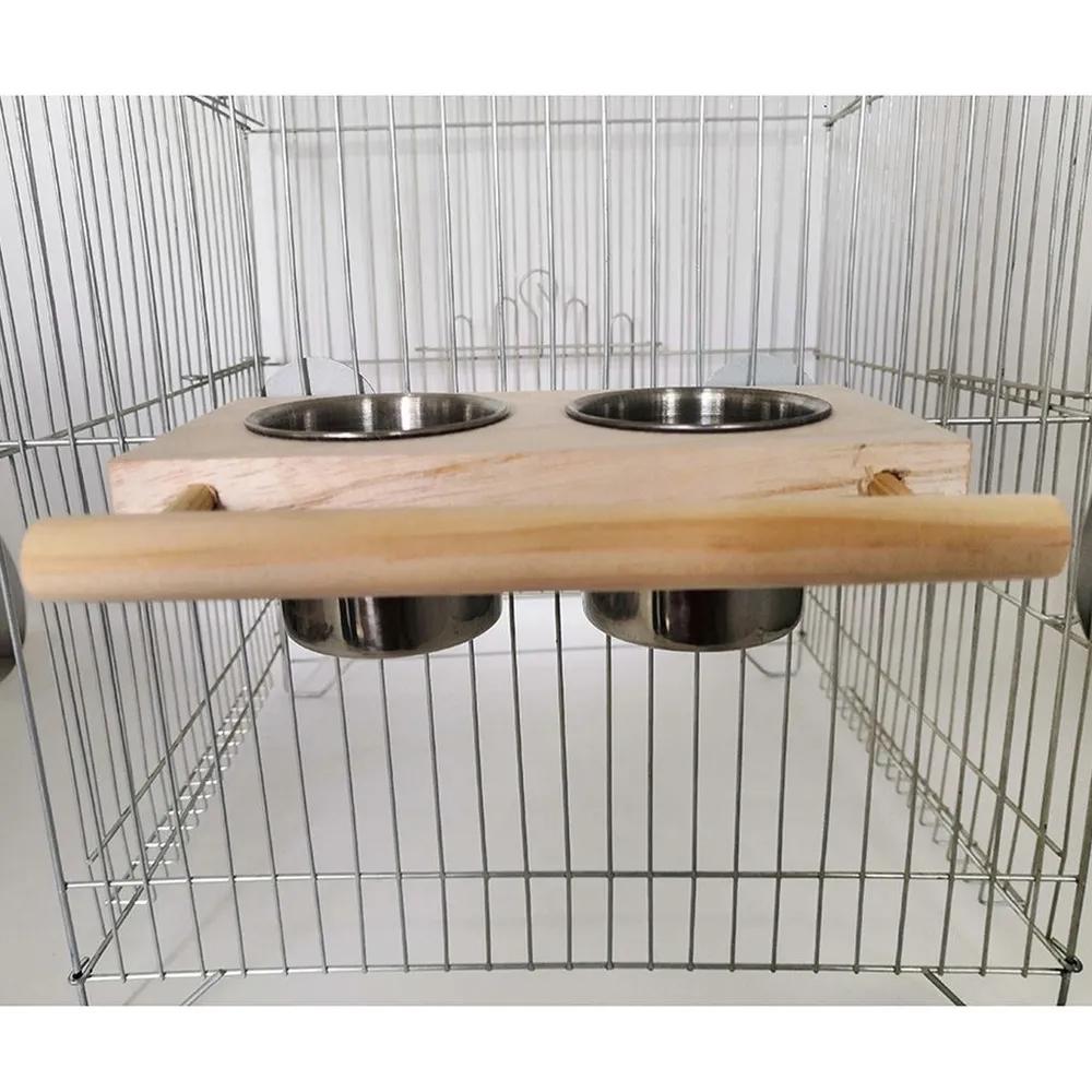 Bird supplies bird utensils parrot stainless steel food box food trough drinking bowl with bracket