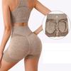 Casual Fitness Sports Women Vest Crop Tops And High Waist Yoga Shorts Suit 2 Two Pieces Sets Female Simple Outfits 30679