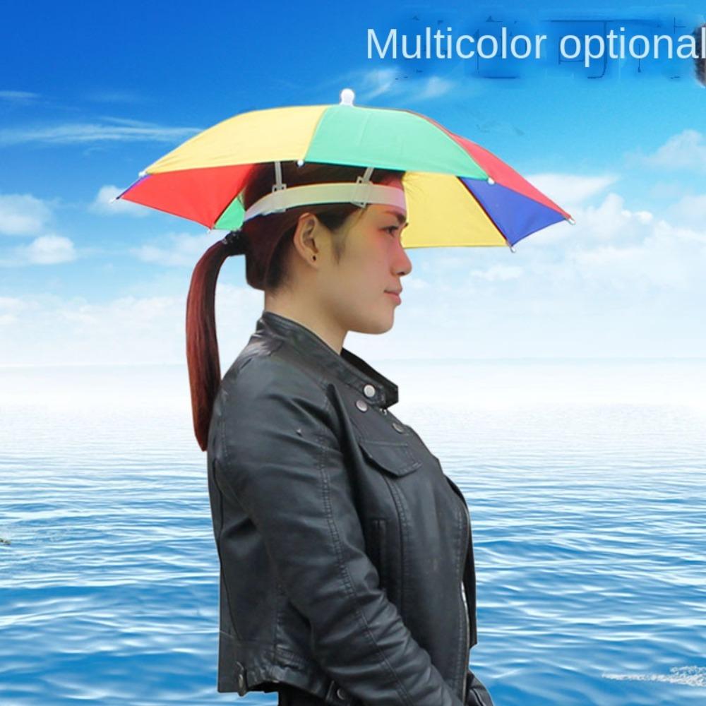 UV Protection Rain Umbrella Hat Foldable Fishing Headwear Cap Beach Umbrella Hat Sun Shade