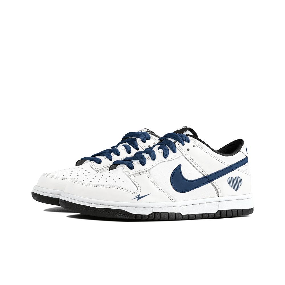 Nike Кроссовки Dunk Скользкие Устойчивые к истиранию Низкие Скейтбордические Унисекс Бело-синие DD1391-100(Команда354-)