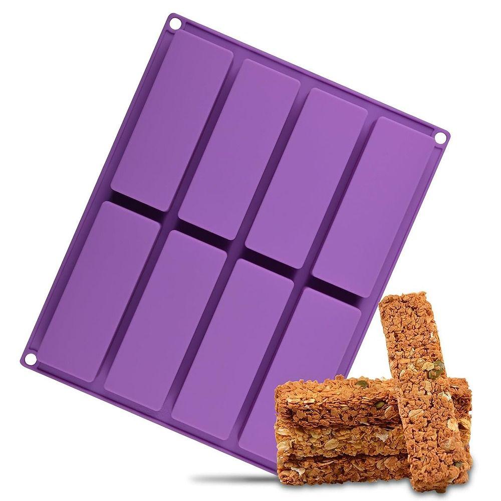 Rectangular Silicone Baking Mold 8 Cavity Energy Bar Maker Ice Cube Tray Loaf Pan Bread