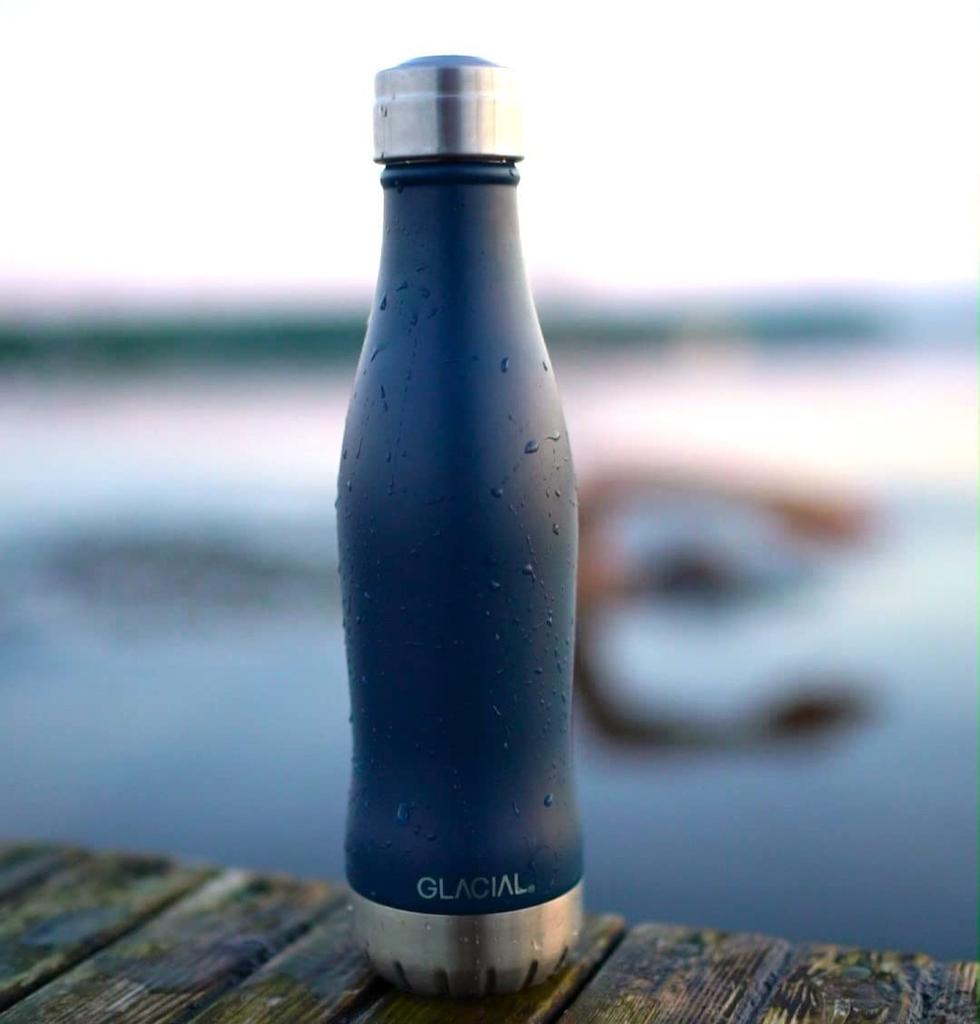 Вода GLACIAL совместима с теплом, холодом, вакуумом, из нержавеющей стали, прямая карбонизация, шведская матовая темно-синяя бутылка, карбонизация, удержание, изоляция,