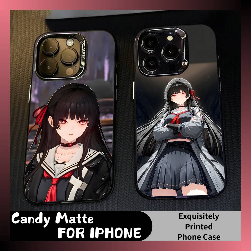 Фан-арт C-CHISA Печатный Чехол для Телефона Для iPhone 16 17 15 14 12 13 Pro Max Черный Конфетный Матовый Ударопрочный Чехол