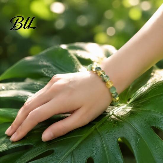 Boho Style Fashion Ornament Handmade Natural Stone Stretch Bracelet, Adjustable Elastic Healing Faux Meaningful Gift for Women Crystal Spiritual
