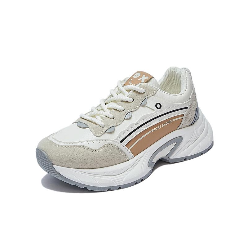 Повседневные удобные кроссовки для женщин, прогулочные туфли на толстой платформе, женские спортивные теннисные туфли со шнуровкой, противоскользящие, из искусственной кожи, для тренировок и бега