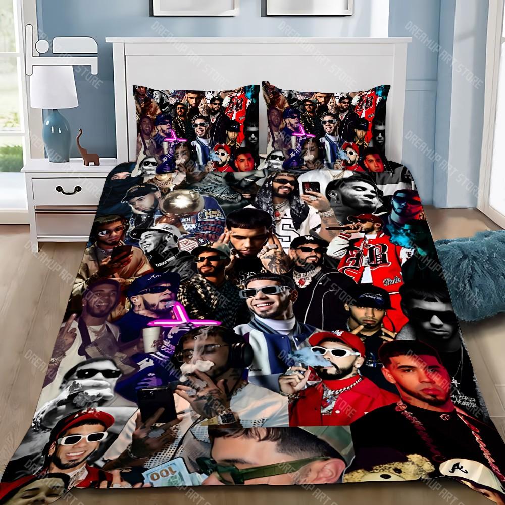 A-Anuel Hasta La Muertes Duvet Pillowcase Bedding Set Adult Boy Girl Bedroom Decoration Children Gift Single Double Large Size