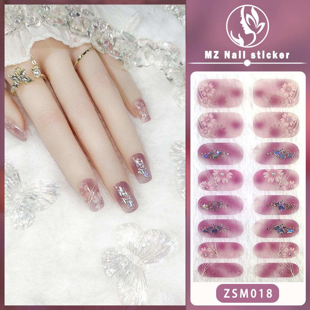 ZSM 3D Gel Nail Wraps, New Viral Elegant Style Waterproof Long Lasting Nail Stickers, No Top Coat Required
