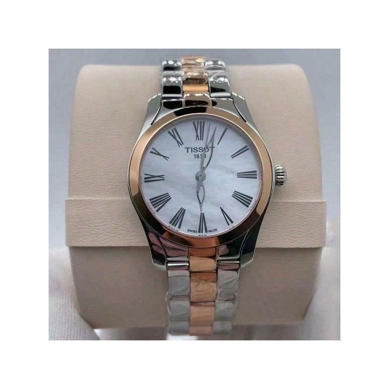 Tissot Серия Wave, кварцевый механизм, водозащита 30 м, женские часы, Swiss-made, 30 мм, белый циферблат, корпус из нержавеющей стали, T112.210.22.113.01