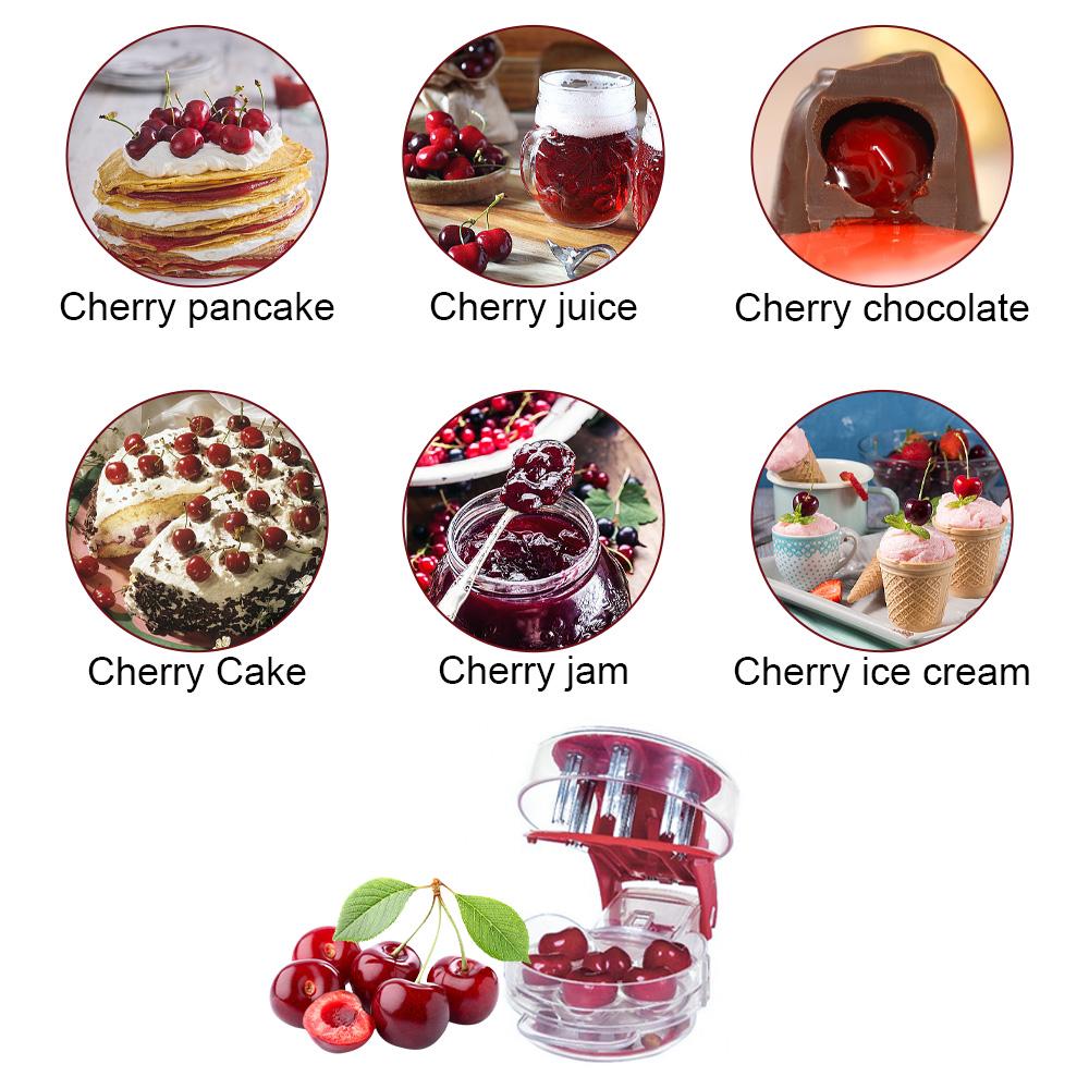 Инструмент для удаления косточек Cherry Pitter, портативный инструмент для удаления косточек с шестью отверстиями и замком