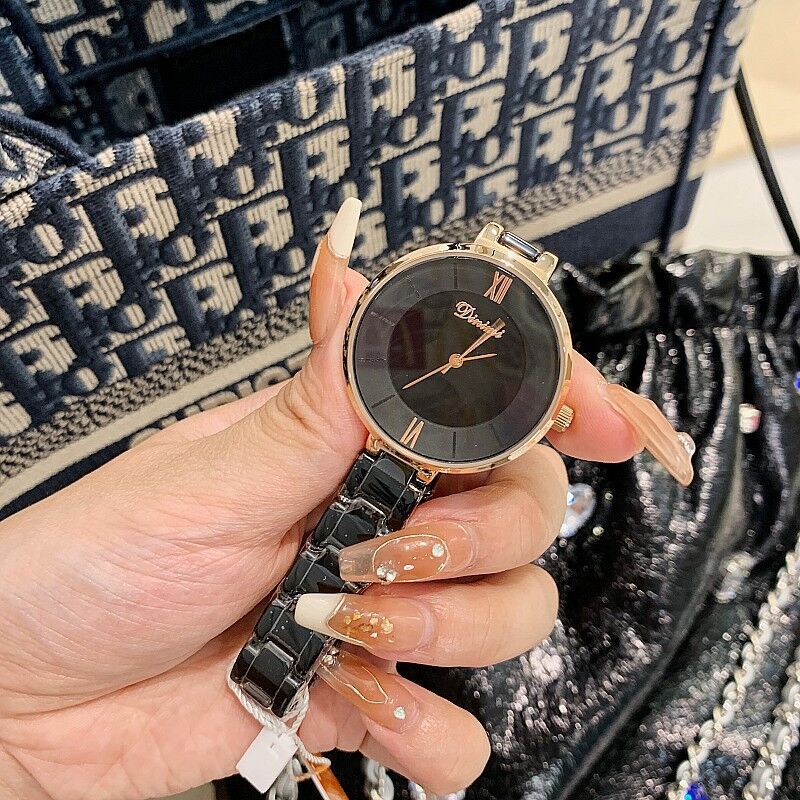 Ladies Watch Women'S Trend Fashion White Ceramic Strap Watch Simple Temperament Women'S Watch