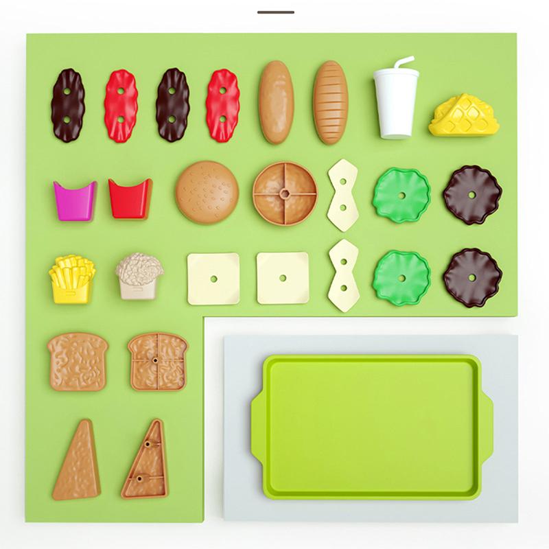Toys Set Play House Kitchen Sandwich Fries Burger Children'S Toy Diy Fast Food