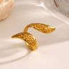 Vintage Gold-Plated Flower Ring Designer Zircon Stainless Steel Minimalist Floral Rings Wholesale Products