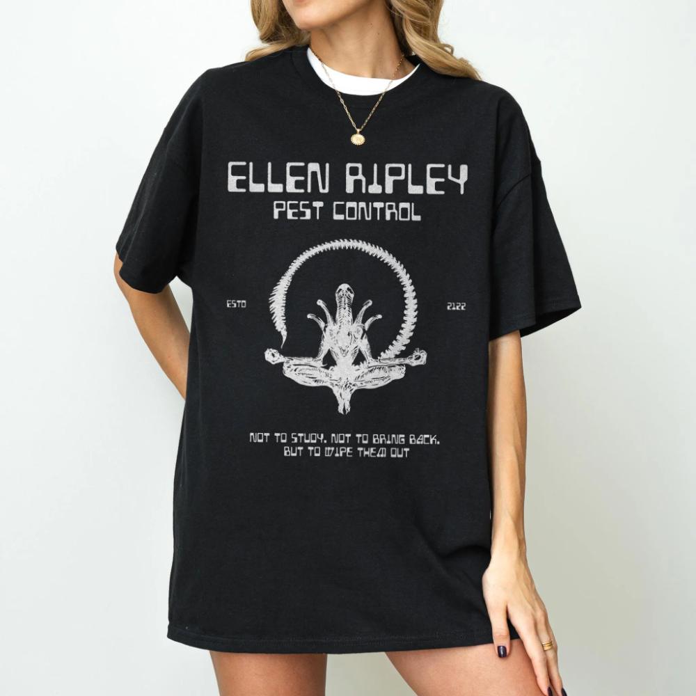 Ripley Pest Control TShirt Cult SciFi Horror Parody Tee Clothing Graphic Short Sleeve Shirt Unisex Unisex Women AllSeason