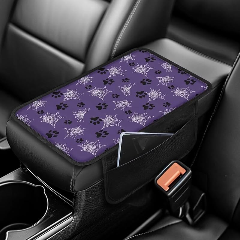 Чехол на центральную консоль автомобиля с принтом черепа, нескользящий чехол на подлокотник для автомобиля, универсальные защитные чехлы для подлокотников, подходят для автомобилей, внедорожников, декоративные чехлы для автомобилей