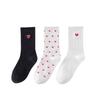 Love Embroidered Socks Women Pure Cotton Sports Short Socks White Black Gift For Girls Ladies Harajuku Kawaii