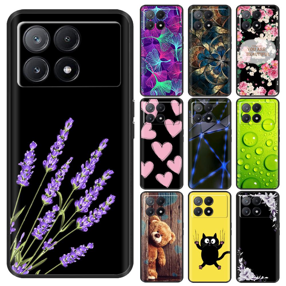 Чехол для телефона Poco X6 Pro Задняя крышка для Poco X6 Neo Pocox6 Pro 5G Мягкий черный силиконовый бампер Ударопрочный защитный корпус Чехлы