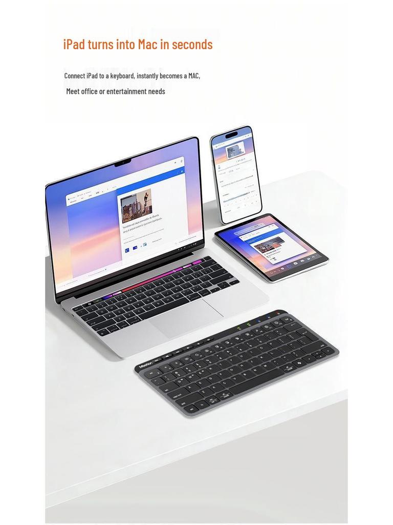 MiShen 85-клавишная двухрежимная Bluetooth-клавиатура - Бесшумные ножничные переключатели, совместима с MAC и планшетами