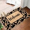 Retro Leopard Print Anti Slip Carpets Flannel Floor Mat Exquisite Door Mat Bathroom Rug Indoor and Outdoor Decorative Floor Mat
