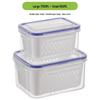 Three-Piece FCM Certified Microwaveable Food Storage Containers with Fruit and Vegetable Drainer.