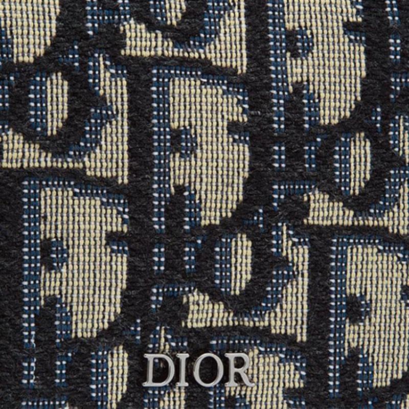 Dior Полный Принт Логотипа Классический Вышитый Монограмма Держатель для Карт Унисекс Держатель для Карт Джинсово-Синий 2ESCH136YSE-H05E