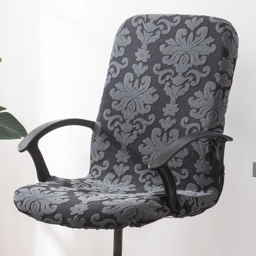 Чехол на офисное кресло, эластичный чехол на стул, жаккардовый чехол на кресло руководителя, нескользящий чехол на сиденье офисного кресла, протектор, чехлы