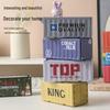 Trendy Blind Box Miniature Shipping Container Display Model Ornament Tinplate Storage Gift