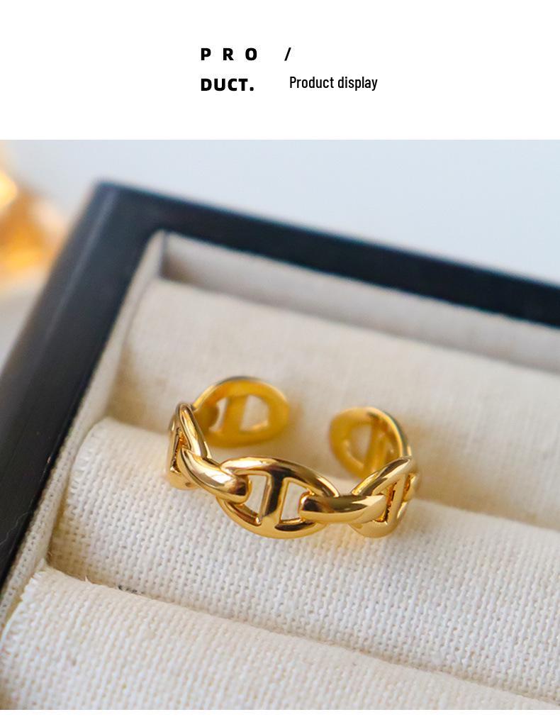 Европейский и американский минималистичный женский роскошный ретро-кольцо с открытым пальцем в виде свиного пятачка