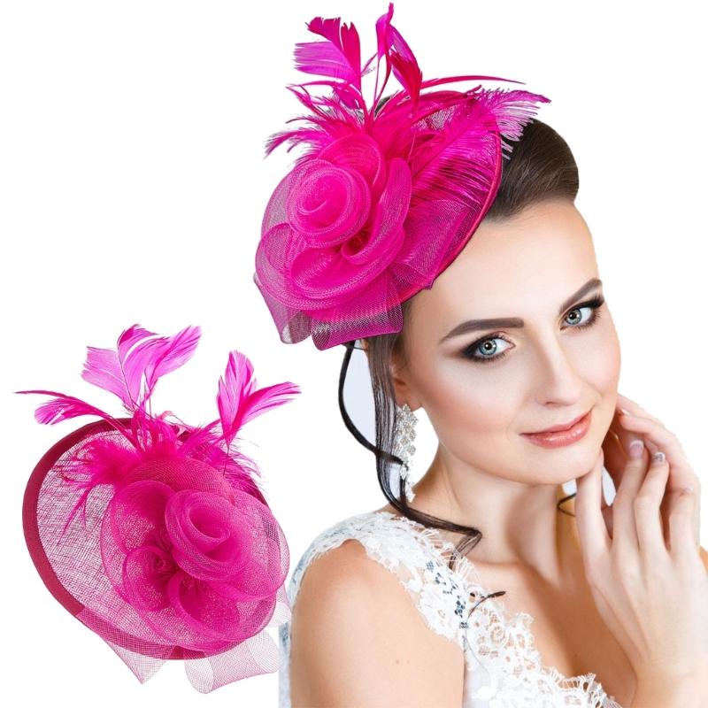 Британские стили Женский фасцинатор Красивые льняные свадебные головные уборы Декоративное украшение для шляпы для стильного образа