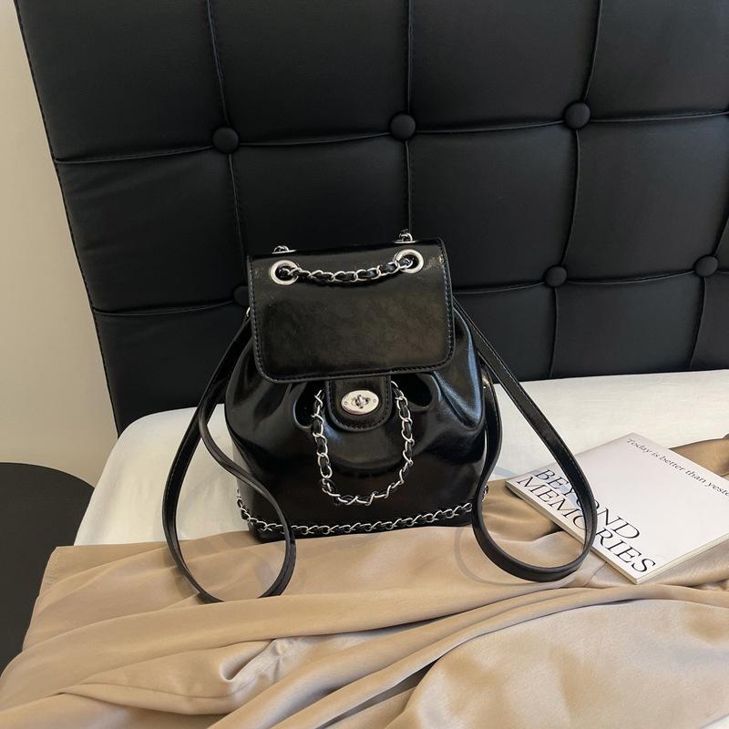 Рюкзак Premium sense nickel silver, женский, новый летний универсальный рюкзак-ведро с цепочкой для поездок на работу и обратно, маленький