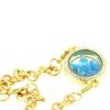 Stones and Minerals. Raw Neon Blue Apatite Bracelet, Medallion Model, 25 Mm. Gold Color.