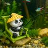 Panda Theme Fishing Panda Ornament Resin Material Outdoor Fishpond Decoration  Pond Ornament