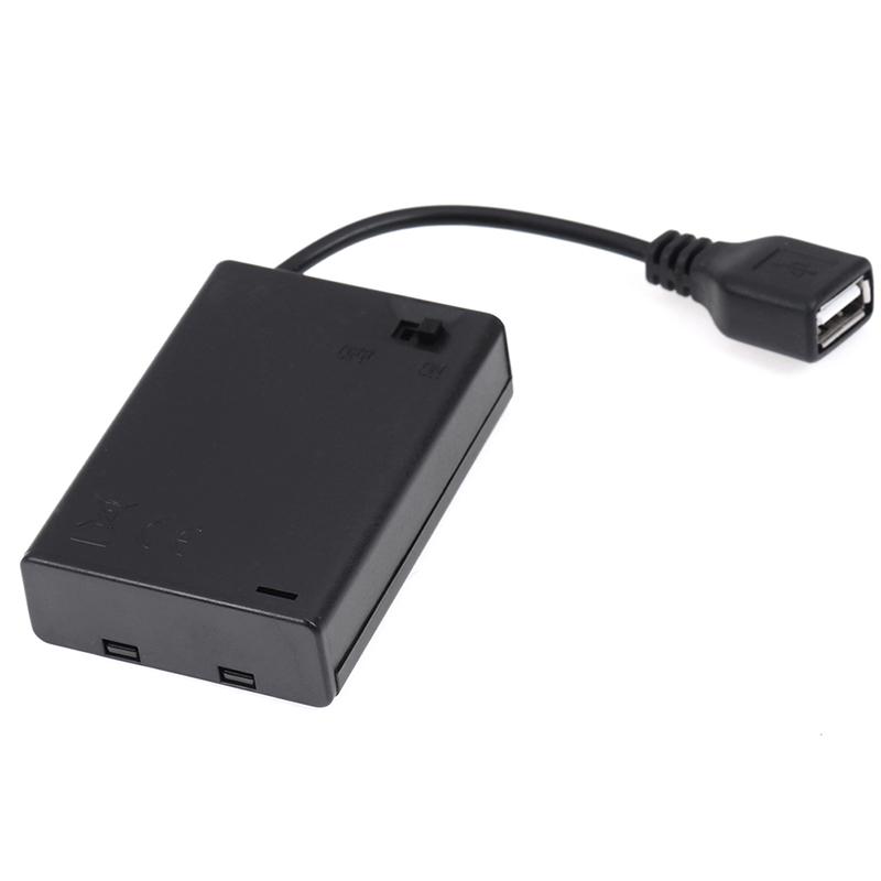 Батарейный ящик 3*Аа с USB-портом для комплекта светодиодного света строительного блока с переключателем