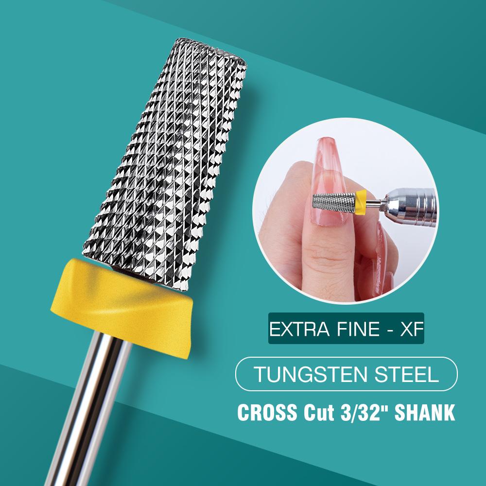 5 In 1 Carbide Tungsten Nail Bit Dual Rotation Volcano/Tornado Milling Cutters Fast Remove Acrylic Hard Gel ManucureTools