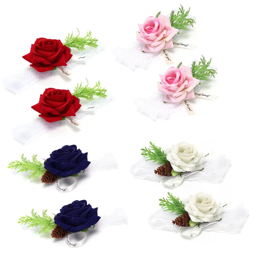 2 шт. шелковый цветок на запястье невесты свадебный корсаж свадебная церемония украшения поставка