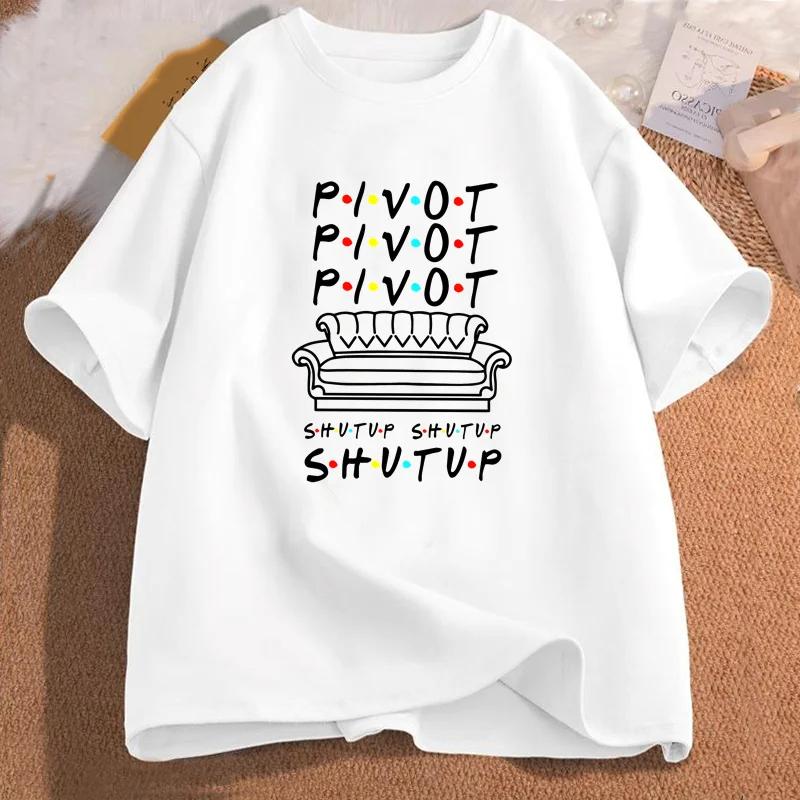 Футболка женская мужская Pivot Friends TV Show Graphic Tees Хлопок с коротким рукавом женская одежда женская футболка для девочек