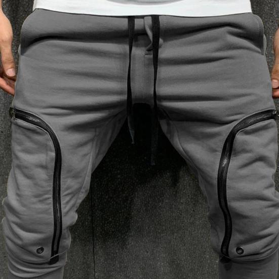 Autumn Pants Stylish Mid Waist Soft Men Pants Solid Color Drawstring Pants Autumn Pants Streetwear