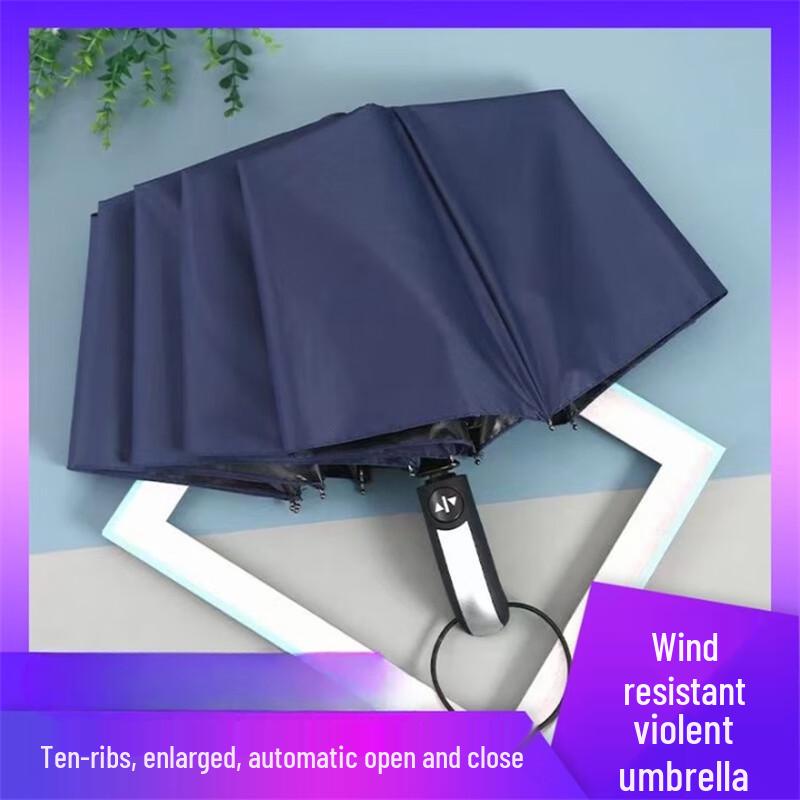 OIMG 10-Rib Automatic UV Protection Travel Umbrella