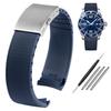 21 мм изогнутый силиконовый ремешок для часов Longines Conquest HydroConquest L3.781 642 742 782, спортивный, для дайвинга, синий
