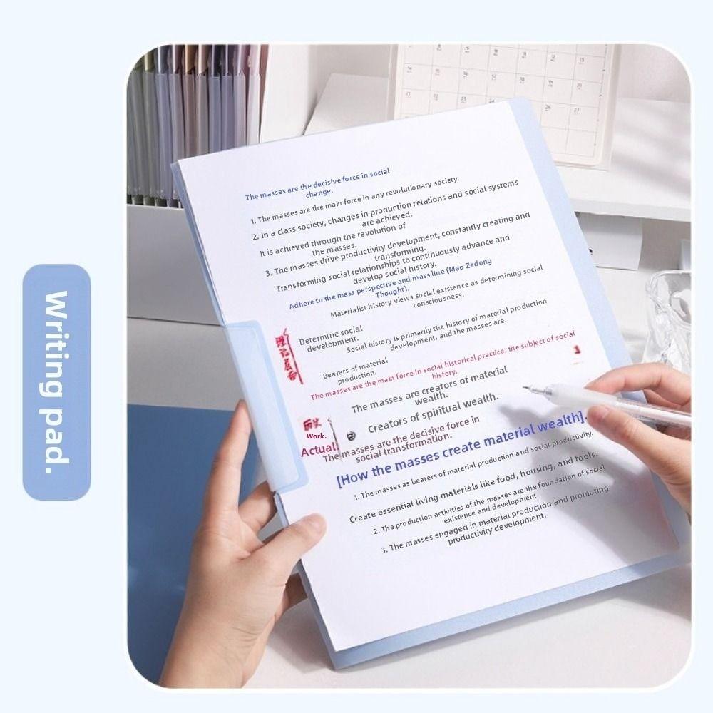 5Pcs Waterproof A4 File Folder Gradient Design Test Paper Storage Clip Document Container Contract
