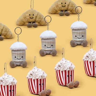 Кружка для латте JC Fun, плюшевая игрушка в виде попкорна для тенниса, круассан, медведь, пингвин, подвеска - детский подарок