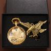 2 шт./набор, 1 шт. модные мужские золотые карманные часы с резным орлом и 1 шт. подвеска в виде орла, идеально подходит для подарков мужчинам