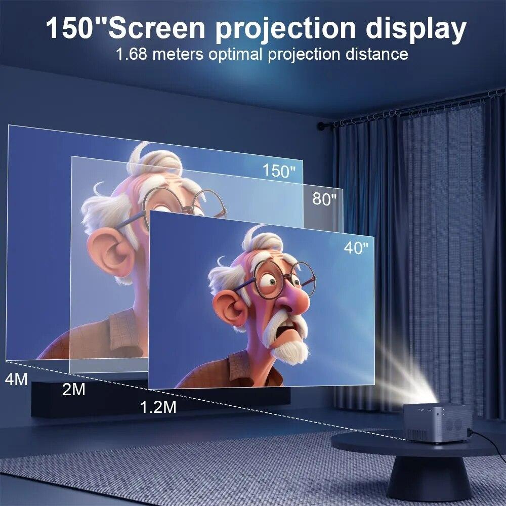 New Projector Hy350 Android 11 Real 4K 1920*1080P Wifi6 580ANSI Allwinner H713 32G Voice Control BT5.0 Home Cinema Projetor