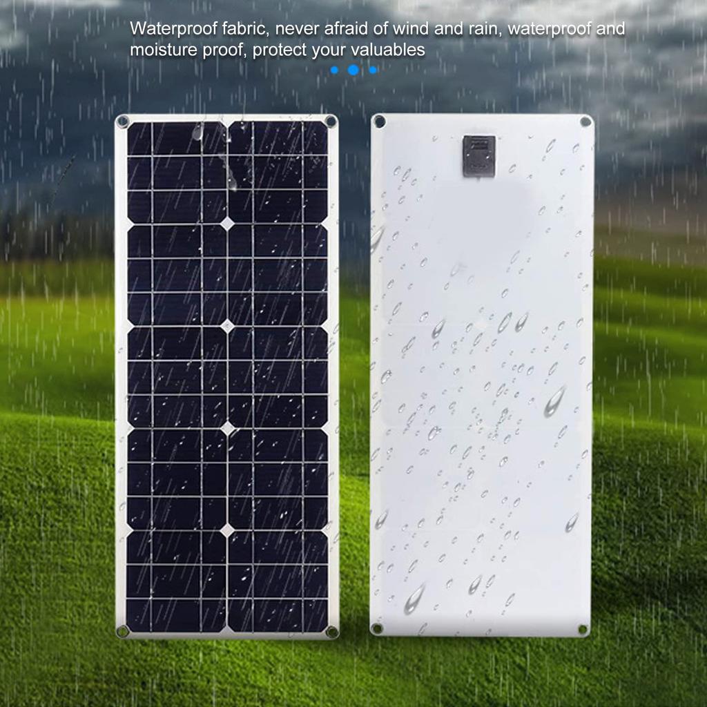 EVTSCAN Портативная солнечная панель 50 Вт Зарядка от солнца с двойным USB-выходом Складная Гибкая Монокристаллический кремний Уличное солнечное зарядное устройство - Порты,