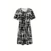 Women'S Abstract Geometric Print Dres Casual Vacation Style Breathable Polyester and Spandex Dress with Color Block Detail
