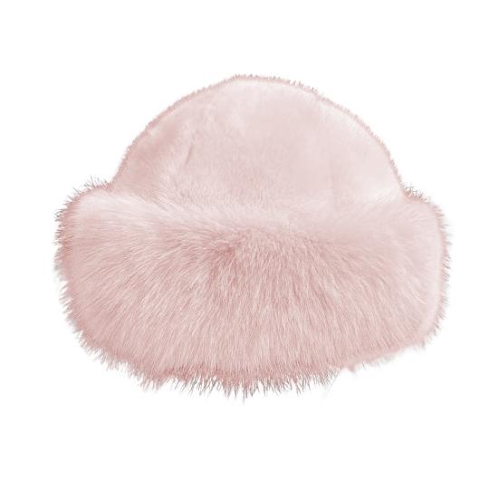 Women Winter Hat Thick Plush Faux Fur Heat Retention Windproof Mongolia Style Bucket Hat Solid Color Outdoor Cycling Skiing Panama Cap